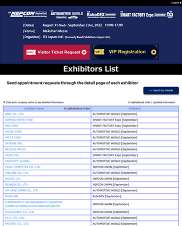 Exhibitor List